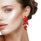108809, TEARDROP MARQUISE RHINESTONE ACCENT DANGLE EARRING