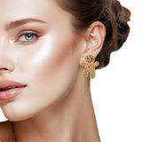 108813, CHRISTMAS GINGERBREAD MAN CRYSTAL RHINESTONE STUD EARRING