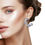 108815, FLORAL CERAMIC PORCELAIN BEADED HOOP EARRING