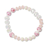 108819, FLORAL CERAMIC PORCELAIN BEADED STRETCH BRACELET