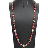 108871, SEMI PRECIOUS STONE BEADED LONG NECKLACE
