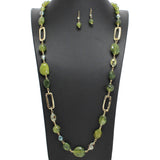 108872, AGATE SEMI PRECIOU STONE BEADED LONG NECKLACE