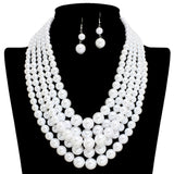 108885, MULTI LAYERED PEARL NECKLACE