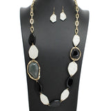108886, GEOMETRIC CELLULOID ACETATE LONG NECKLACE
