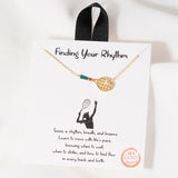 108889, FINDING YOUR RHYTHM CUBIC ZIRCONIA ACCENT TENNIS RACKET NECKLACE