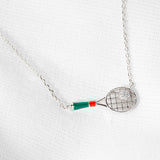 108889, FINDING YOUR RHYTHM CUBIC ZIRCONIA ACCENT TENNIS RACKET NECKLACE