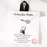 108889, FINDING YOUR RHYTHM CUBIC ZIRCONIA ACCENT TENNIS RACKET NECKLACE