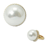 108908, BIG PEARL CRYSTAL RHINESTONE ACCENT STRETCH RING