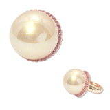 108908, BIG PEARL CRYSTAL RHINESTONE ACCENT STRETCH RING