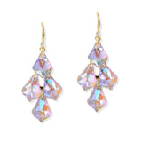 108923, CHANDELIER GLASS STONE DANGLE EARRING