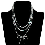 108973, 3 PIECE WESTERN LUCKY 8 BALL DICE NAVAJO BEADED BOW NECKLACE