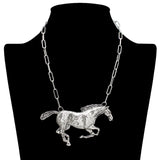 108975, WESTERN HORSE STATMENT NECKLACE
