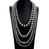 108982, WESTERN MULTI LAYERED NAVAJO BEADED LONG NECKLACE
