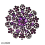 109012, BLING RHINESTONE FLOWER BROOCH PIN