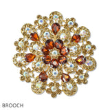 109012, BLING RHINESTONE FLOWER BROOCH PIN