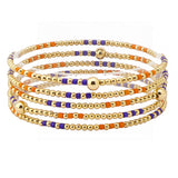 109028, GAME DAY DAINTY BEADED MULTI LAYERED STRETCH BRACELET