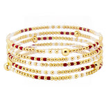 109028, GAME DAY DAINTY BEADED MULTI LAYERED STRETCH BRACELET