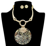 109041, ABSTRACT ROUND CELLULOID ACEATE STATEMENT NECKLACE