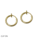 109047, 14MM ROUND CLIP ON HOOP EARRING HYPOALLERGENIC