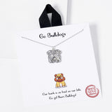 109076, GO BULLDOGS BULLDOG FACE PENDANT NECKLACE