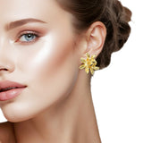 109082, PEARL ACCENT FLOWER POST EARRING