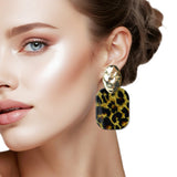 109091, ROUNDED RECTANGLE GLITTER POST EARRING