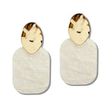 109091, ROUNDED RECTANGLE GLITTER POST EARRING