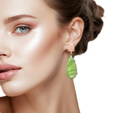 109092, OVAL TEARDROP GLITTER CELLULOID ACEATE DANGLE EARRING