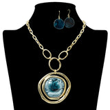 109096, GEOMETRIC GLITTER CELLULOID ACETATE STATEMENT NECKLACE