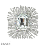 109103, RECTANGLE RHINESTONE ACCENT SPIKE BROOCH PIN