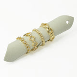 109107, SIZE 7 GOLD TONE MINIMALIST RING SET WITH PAVE RHINESTONE ACCENT