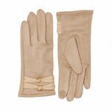 109124, SOFT STRETCH SUEDE KNOT WRIST TOUCH SCREEN GLOVES