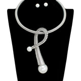 109129, ELEGANT PEARL COIL CHOKER NECKLACE