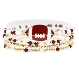 109134, GAME DAY FOOTBALL MULTI LAYERED BEADED STRETCH BRACELET