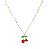 109181, CHERRY GEMSTONE PENDANT NECKLACE