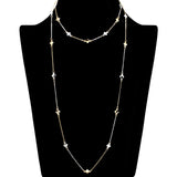 109196, LONG DAINTY CLOVER ACCENT 2 PIECE NECKLACE SET