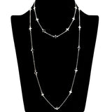 109197, LONG DAINTY CROSS ACCENT 2 PIECE NECKLACE SET