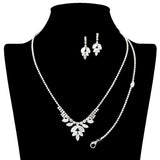 109201, MARQUISE CUBIC ZIRCONIA ACCENT CRYSTAL RHINESTONE NECKLACE WITH BRACELET