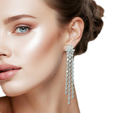 109206, CHANDELIER CUBIC ZIRCONIA ACCENT DROP EARRING