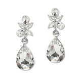 109207, TEARDROP SHAPE RHINESTONE DANGLE EARRING