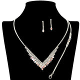 109217, MARQUISE CUBIC ZIRCONIA ACCNET CRYSTAL RHINESTONE NECKLACE WITH BRACELET
