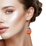 109226, GAME DAY ENAMEL FOOTBALL DANGLE EARRING