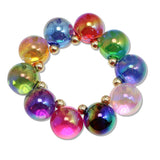 109233, CHUNKY IRIDESCENT BUBBLE BALL BEAD STRETCH BRACELET