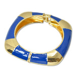 109326, GOLD WITH ENAMEL HINGED BANGLE BRACELET