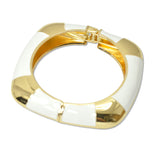 109326, GOLD WITH ENAMEL HINGED BANGLE BRACELET