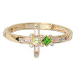 109240, CROSS MULTI SHAPE RHINESTONE ACCENT STRETCH BRACELET