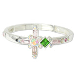 109240, CROSS MULTI SHAPE RHINESTONE ACCENT STRETCH BRACELET