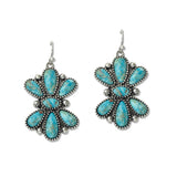109244, WESTERN VINTAGE TURQUOISE CLUSTER EARRING
