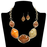 109253, GEOMETRIC CELLULOID ACETATE STATEMENT NECKLACE