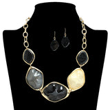 109253, GEOMETRIC CELLULOID ACETATE STATEMENT NECKLACE